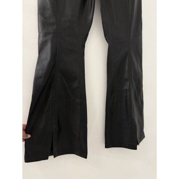 Free People We The Free Women’s Flare Slit Faux Leather Pants Black Size 30 - Picture 3 of 9